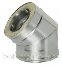 Колено 45°, 115 нерж. 0,5 мм, 220 оцинк. 0,5 мм