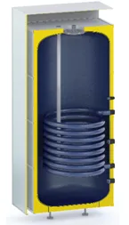 Бак косвенного нагрева ГВС с 1 теплообменником 35 кВт (площадь - 1,1 м2 P300 Crystal (1,6m2 - 53kW)